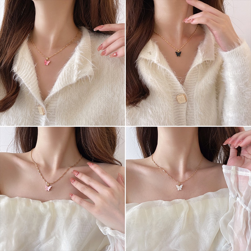 Dây chuyền / vòng tay mặt hình bướm phong cách Hàn Quốc dành cho nữ