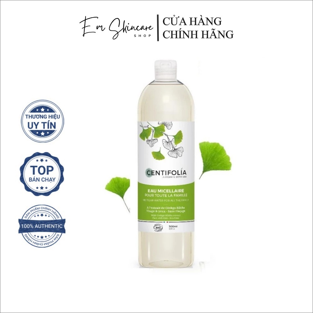 Nước Tẩy Trang Đa Năng Rau Má Hữu Cơ Centifolia Eau Micellaire 500ml | Hàng chính hãng 100% | EM Skincare Shop