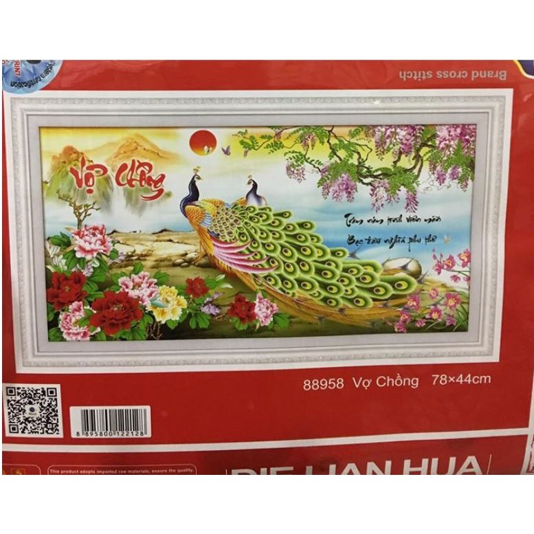 Tranh thêu chữ thập vợ chồng 88958 (78 x 44 cm)