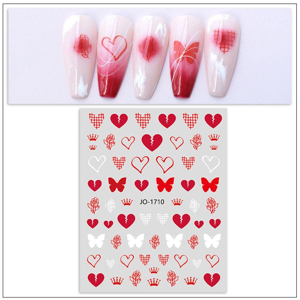 Sticker Dán Móng Tay Hình Trái Tim Xinh Xắn