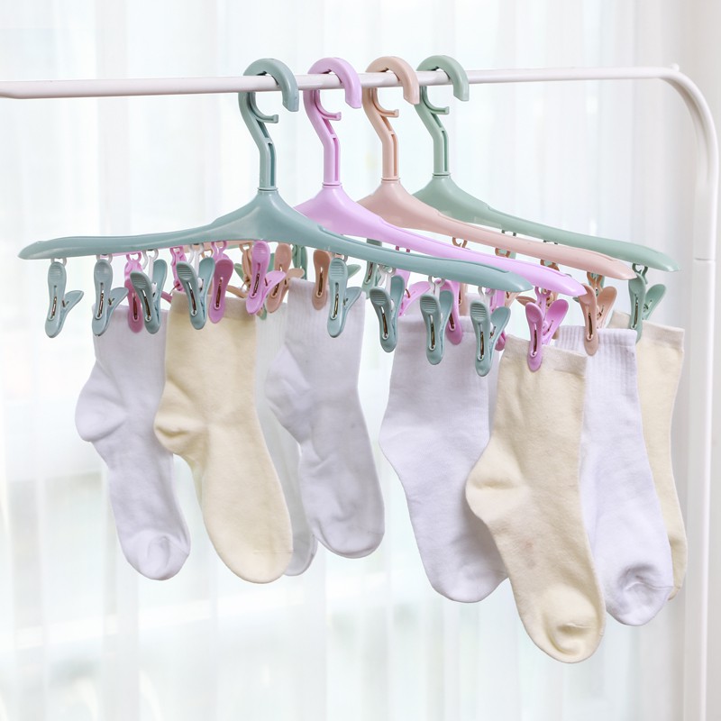 Multifunctional Hanger Plastic Windproof Clip For Underwear Sock Clothes Drying Racks 1pc