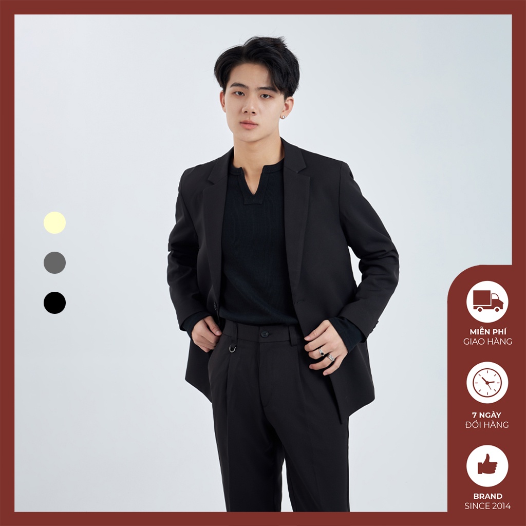 Áo Blazer 2 nút nam Độc menswear, form thoải mái vải chống nhăn, 3 màu phong cách Hàn Quốc - BZ08