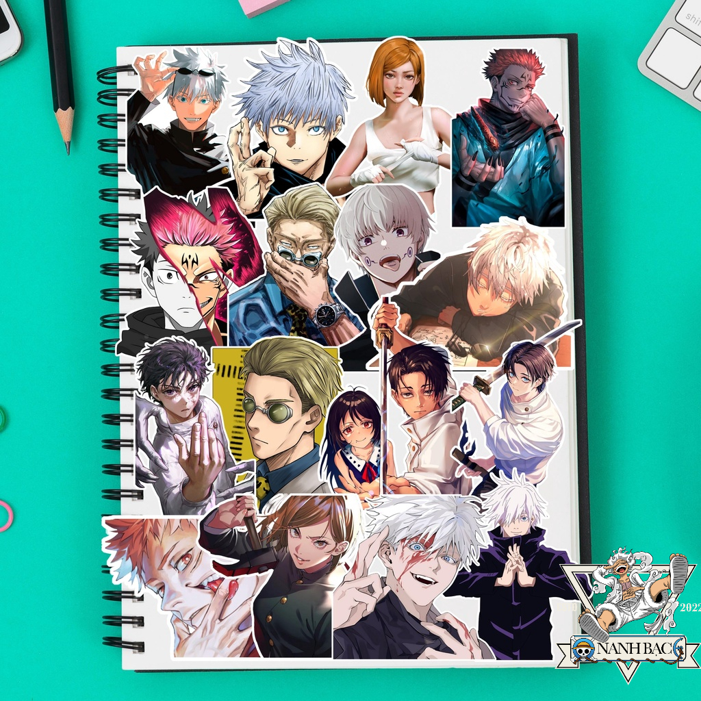 [Set 50 Cái] Sticker anime Jujutsu Kaisen chống thấm nước,sticker Chú Thuật Hồi Chiến,nhãn dán điện thoại,laptop- NB.006