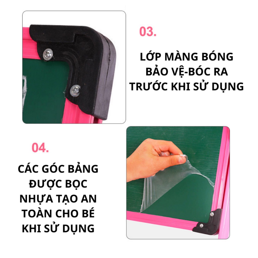 Bảng vẽ cho bé có 2 mặt xanh và trắng flipchart,nâng hạ chiều cao,giúp bé thông minh hơn trong học tập [ĐẦY ĐỦ PHỤ KIỆN]