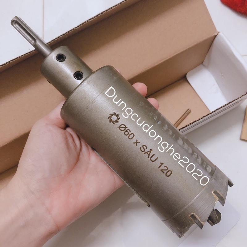 Mũi Khoan Rút Lõi Khoét Lỗ Xuyên Tường 21, 27, 30, 34, 42, 50, 55, 60mm Dài 120mm Thắng Lợi