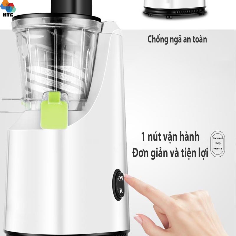 Máy ép chậm trái cây, hoa quả Entsafter công suất 200W, cơ chế 2 kênh tách bã, tích hợp lọc inox bền bỉ