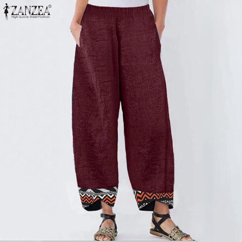 Quần dài ZANZEA ống rộng thời trang cổ điển cho nữ | BigBuy360 - bigbuy360.vn