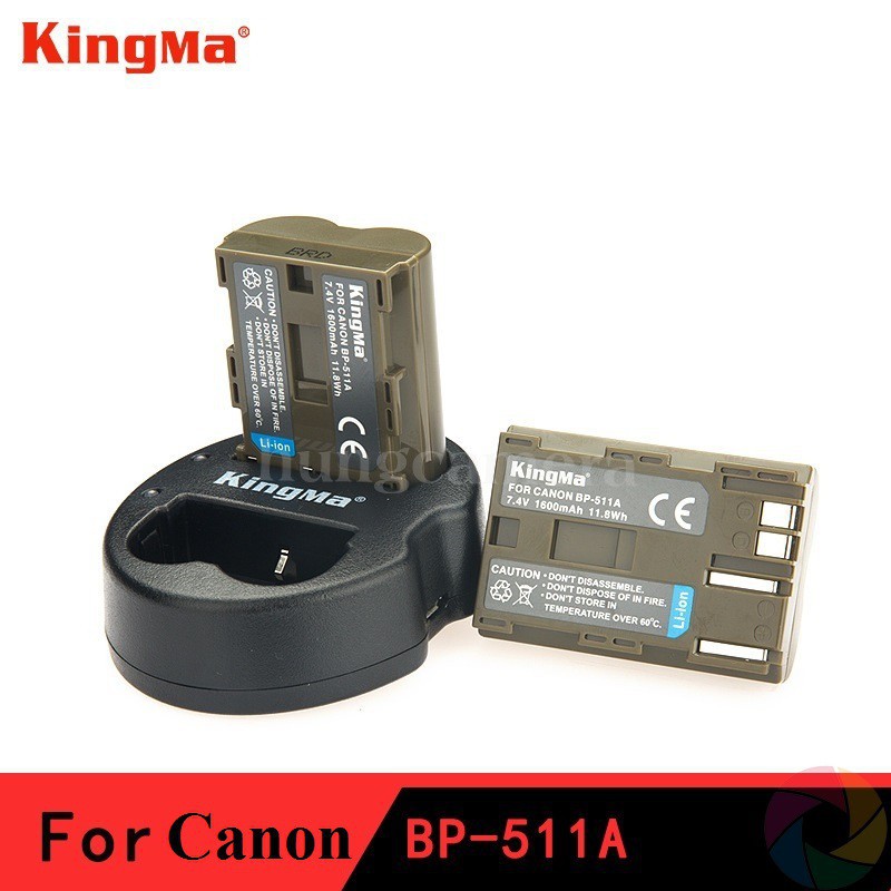 Bộ 1 pin 1 sạc Kingma cho Canon BP-511A + Hộp đựng Pin, Thẻ nhớ