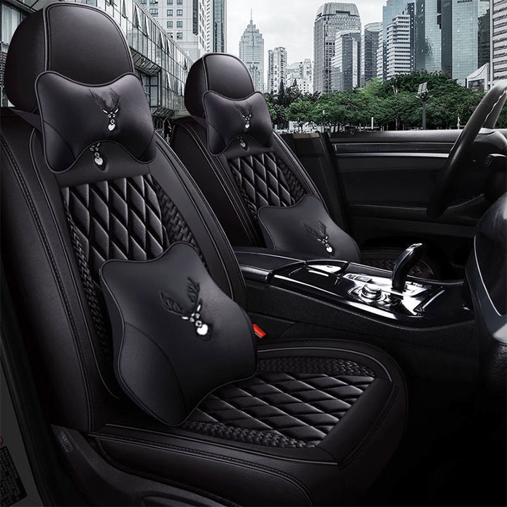 Bộ Bọc Ghế Xe Ô Tô - Áo Ghế Xe Ô Tô Cao Cấp BG13 Kèm Gối