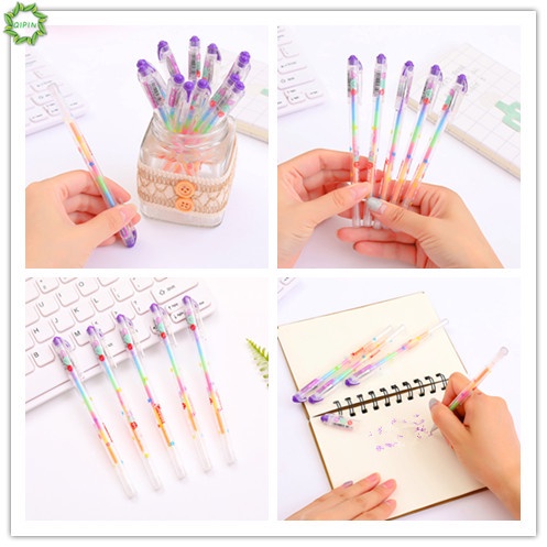 Bút Gel 6 Trong 1 Nhiều Màu Sắc Bắt Sáng Tiện Dụng