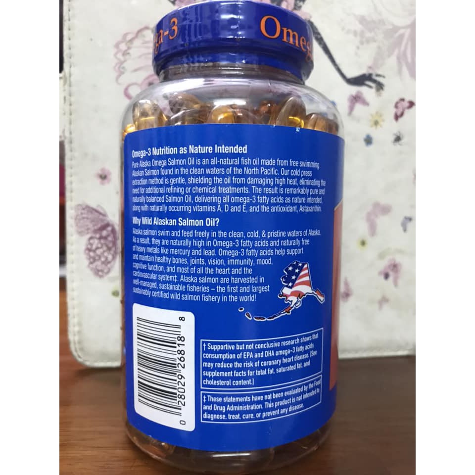 Viên dầu cá hồi Pure Alaska Omega 3 Wild Salmon Oil 1,000MG