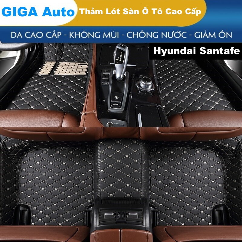 Thảm lót sàn ô tô 5D 6D Hyundai Santafe 2013 - 2018 2019 - 2022 không mùi chống nước trải kín sàn xe