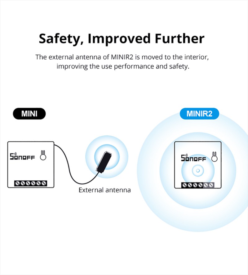 Công Tắc Điều Khiển Đèn Mini Sonoff Minir2 Công tắc WiFi Sonoff Mini DIY siêu nhỏ gắn ổ điện âm tường điều khiển đảo chiều đèn cầu thang hỗ trợ Alexa, Google Home BEST