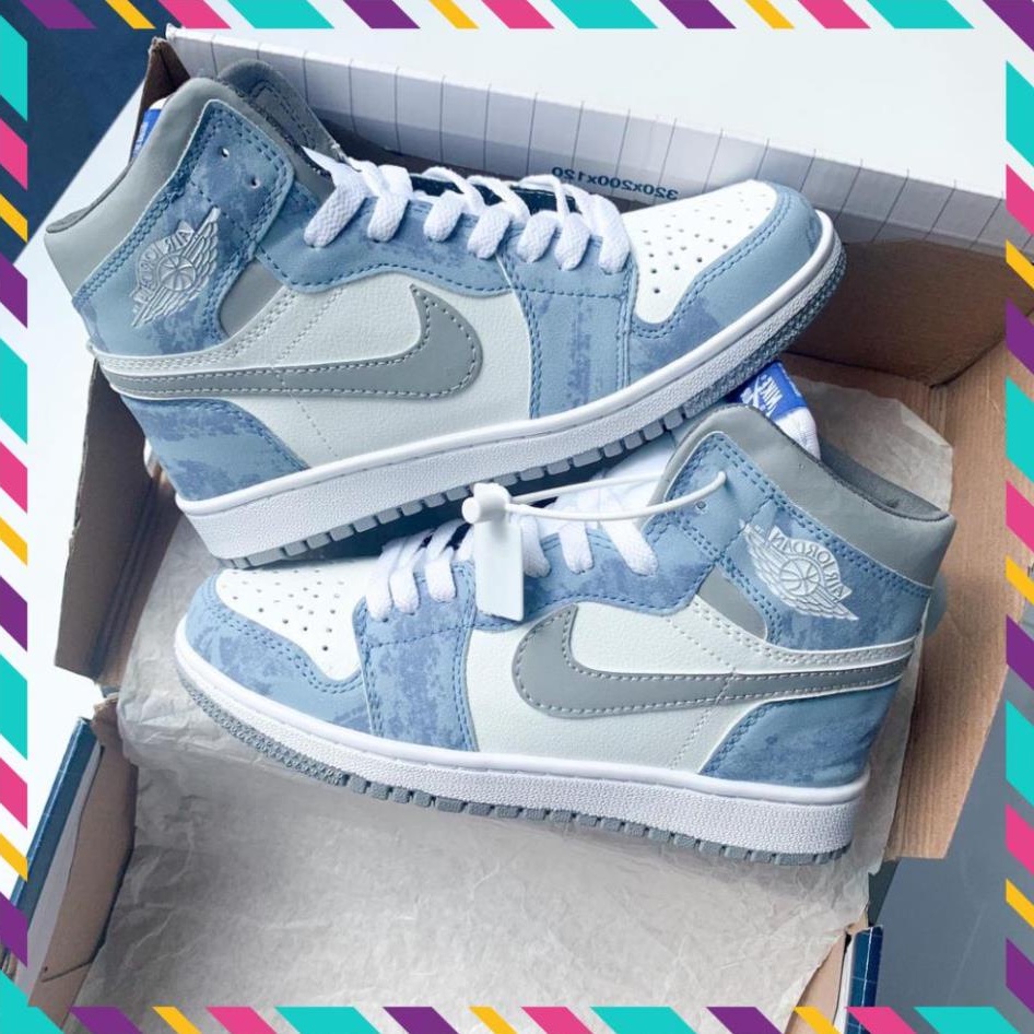 Giày Jordan 1 JD1 HYPER ROYAL xanh nỉ cao cổ thể thao sneaker Hot Trend [Full box, Full bill]