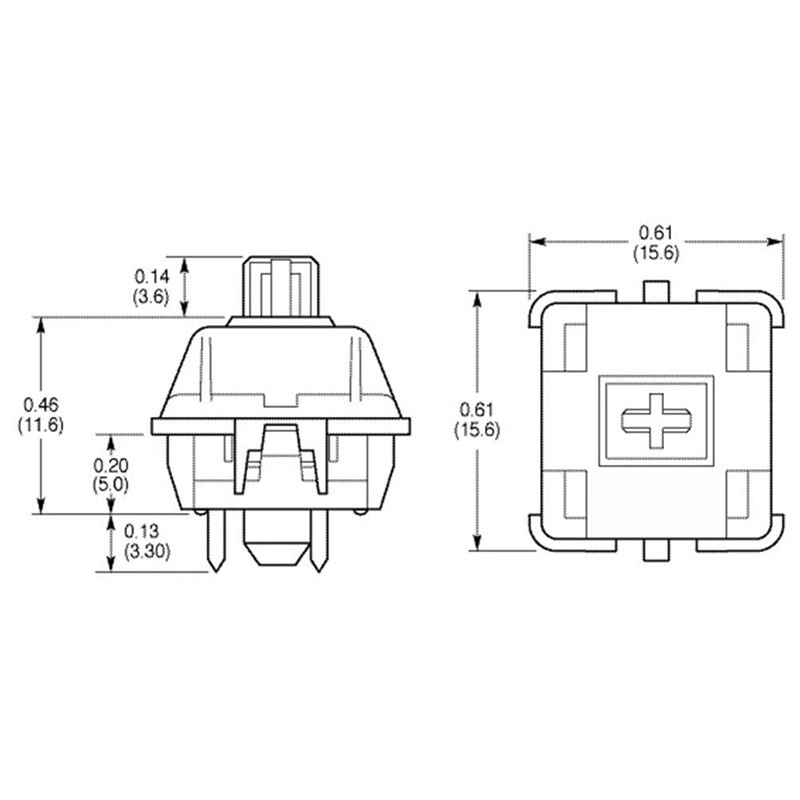 RGB Switch for Cherry Mx Keyswitches Keyule Mechanical Keyboard Switches,45CN Actuation Force (Red 3 Pin 10PCS)