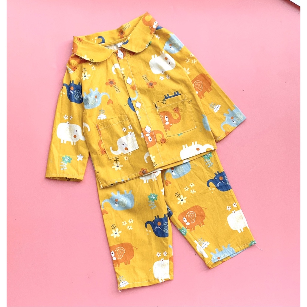 Bộ Pijama cho bé dài tay Dewkids vải lụa thô cao cấp mền min DK113