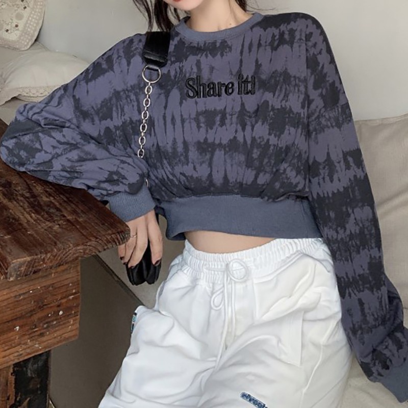 Áo croptop dáng rộng thiết kế mới thời trang mùa xuân thu theo phong cách âu mỹ cho nữ 2021 | BigBuy360 - bigbuy360.vn