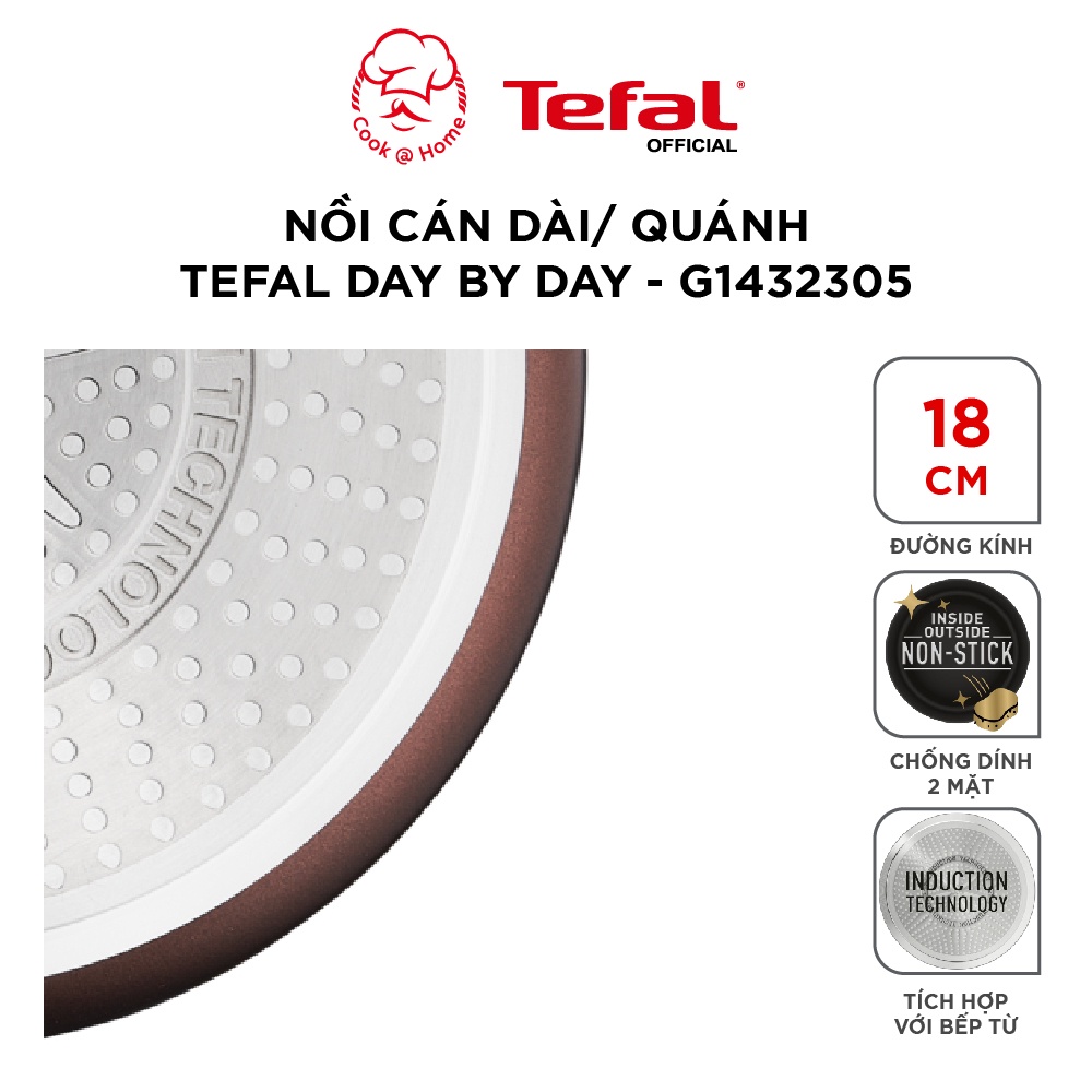 Nồi cán dài/ quánh Tefal Day By Day size 18cm - G1432305