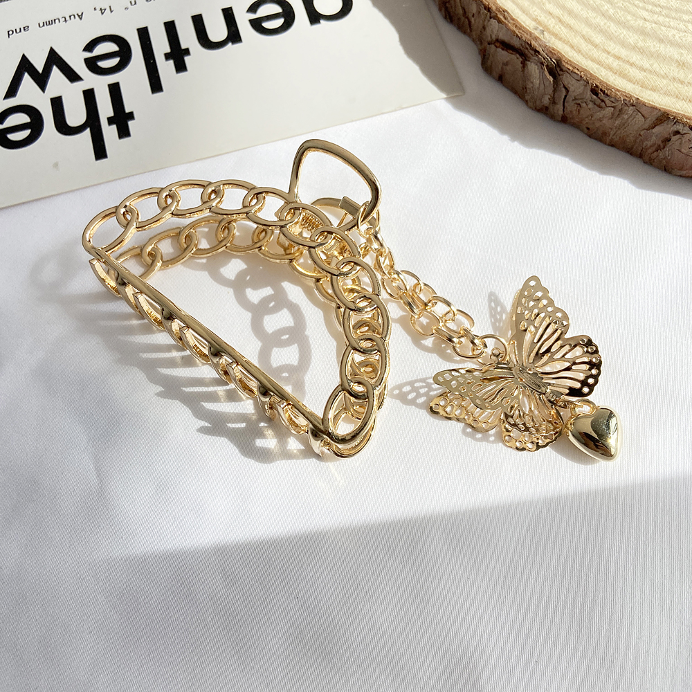 Kẹp Tóc Kim Loại Hình Bướm Phong Cách Retro Cho Nữ