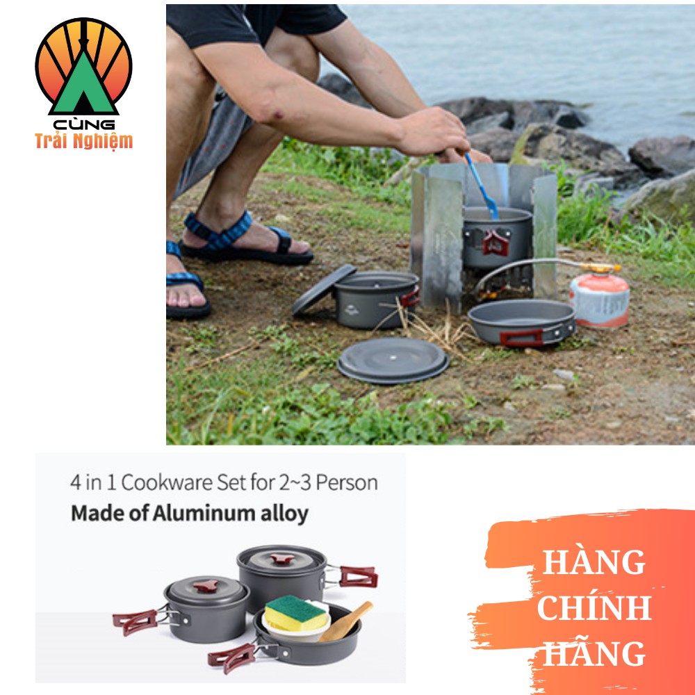 [CHÍNH HÃNG] Bộ Nồi Nấu Ăn 3 chiếc cho Dã Ngoại, Du Lịch Cắm Trại Picnic Gọn nhẹ Chống gỉ NatureHike NH15T203-G | BigBuy360 - bigbuy360.vn