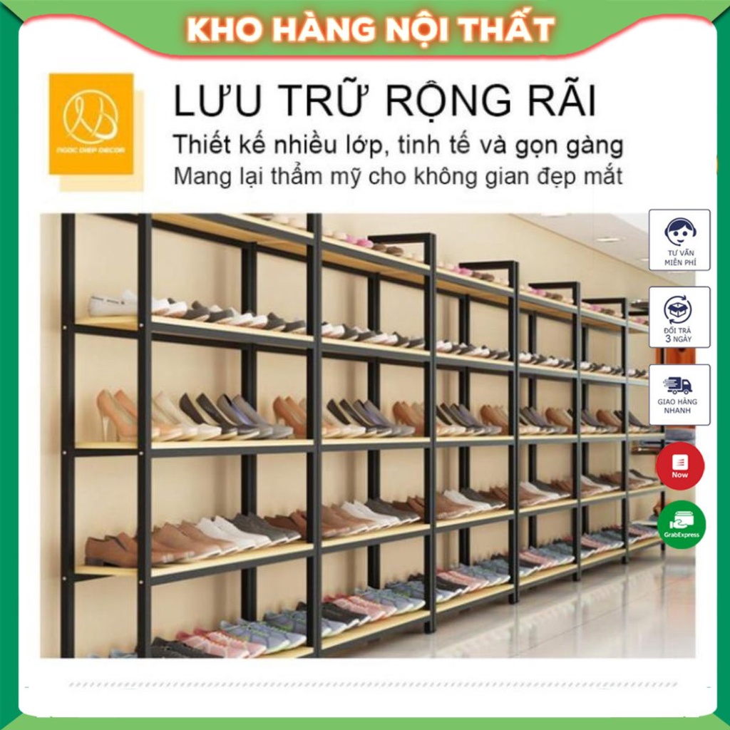 Kệ sắt đa năng để hàng 5 tầng, kệ trưng bày cửa hàng lắp ghép thông minh hiện đại chịu tải cao - KSAT01