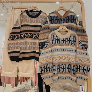 [L0007]🤎 Áo len hoạ tiết thổ cẩm phong cách VINTAGE (Có sẵn/ảnh thật)