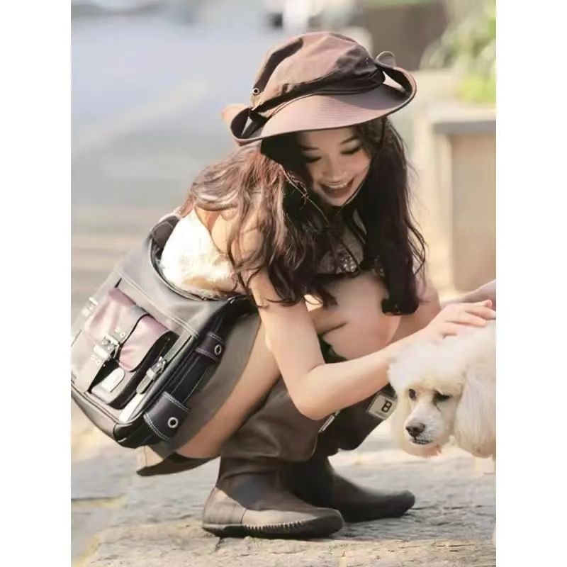 Túi Xách Màu Đen Phong Cách Retro Thời Trung Cổ Dành Cho Nữ