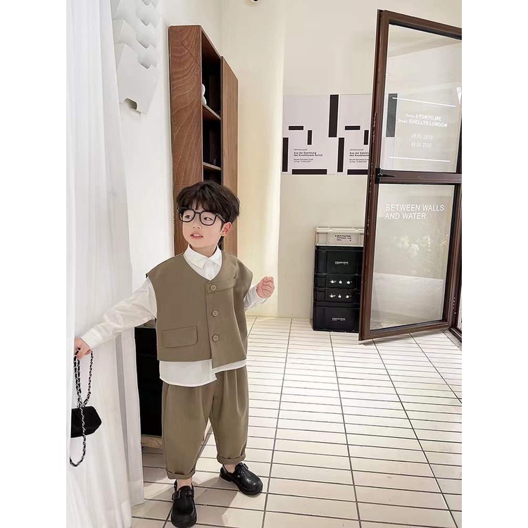 Hàng Có Sẵn Giao Hàng Ngay Ngay Lập Phương Bộ Đồ Vest 3 Món Phong Cách Mới Mùa Thu 2023 Cho Bé Trai