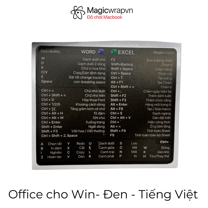 [v2] Office cho Windows 10/11 Dán phím tắt cho mọi laptop MagicWrapVn Made in Việt Nam | Shortcut Sticker Dochoilaptop