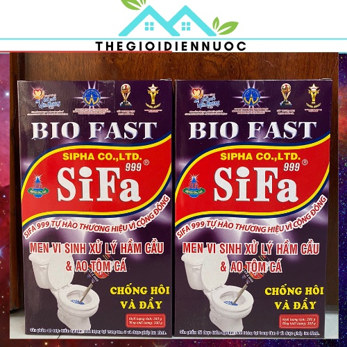 Bột men vi sinh xử lý hầm cầu và ao tôm cá SiFa chính hãng, giúp chống hôi và đầy, mang lại hiệu quả cao, hộp 300g