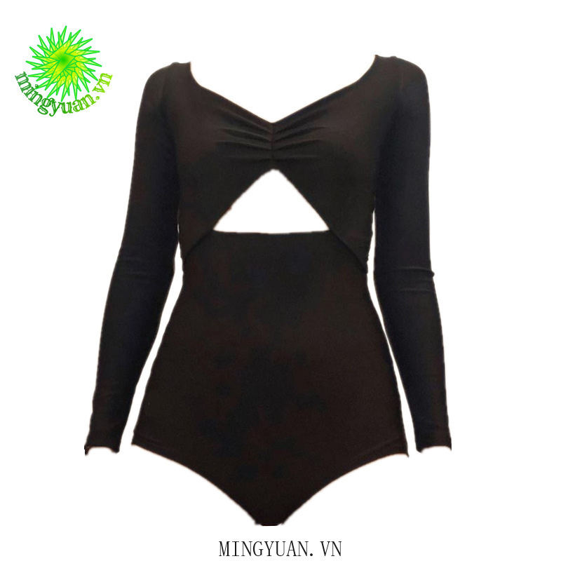 Bộ Đồ Bơi Hai Dây Tay Dài Hở Lưng Phong Cách retro Size m-3xl