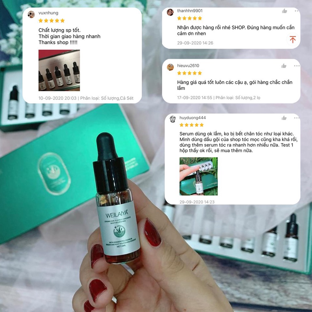 Serum Kích Thích Mọc Tóc Weilaiya Hoka Store Huyết Thanh Mọc Tóc Weilaiya Chính Hãng Làm Dày Tóc 5ml x 8 Lọ