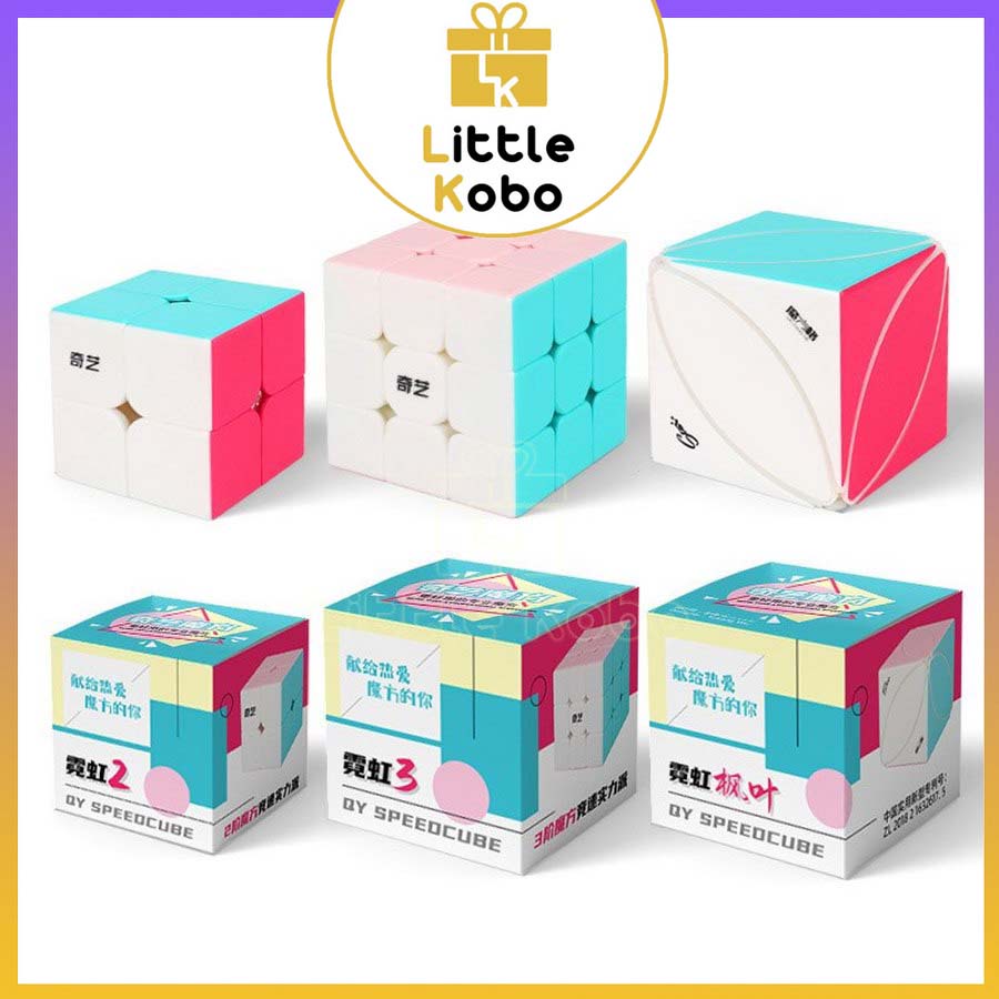 Bộ Sưu Tập Rubik QiYi Neon Edition Macaron 2x2 3x3 4x4 Ivy Cube Rubic Biến Thể Stickerless