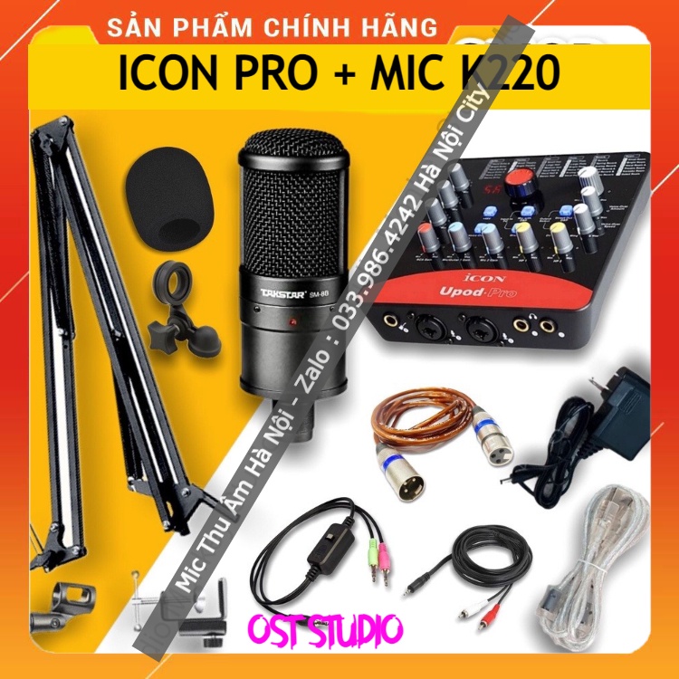 Combo Sound Card ICON PRO Mic PC K220 Đẳng Cấp . Chất Lượng Âm Thanh Cực Tốt , Độ Bền Cực Cao . Bảo Hành 12 Tháng