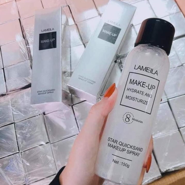 Xịt khoá nền trang điểm Lameila Quicksand Makeup Spray - Chai 150ml