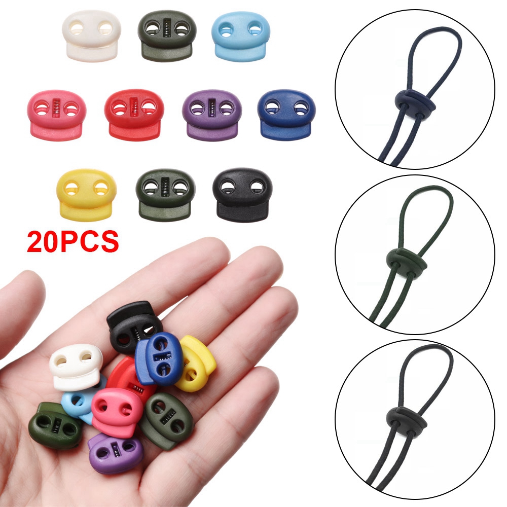 Bộ 20 Kẹp Dây Giày 20*18mm Nhiều Lỗ 4mm Chất Lượng Cao