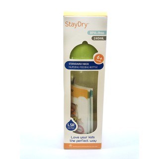 Bình sữa PP cổ hẹp StayDry 240ml