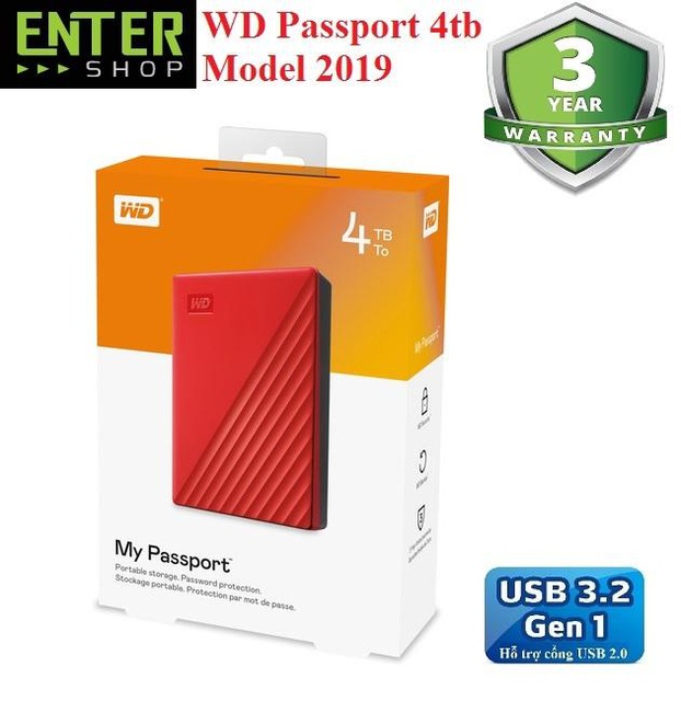 Ổ cứng di động WD My Passport 4Tb Model 2019