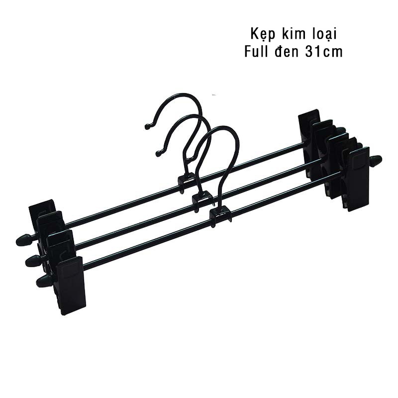 Móc treo quần áo, kẹp kim loại 31cm ( bộ 10 móc )