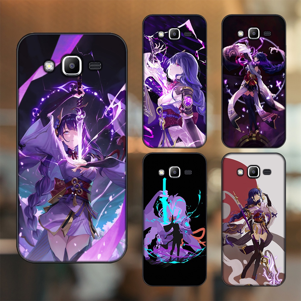 Ốp lưng Samsung J2 Prime, J3 2016, J5 2015 viền đen in hình Raiden Shogun Genshin Impact