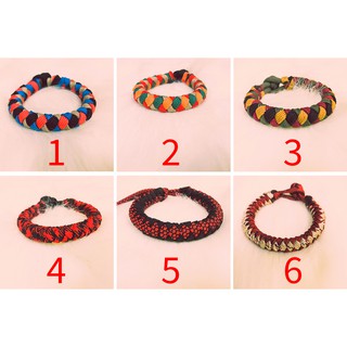 Vòng tay paracord 4 strand braid mix skull