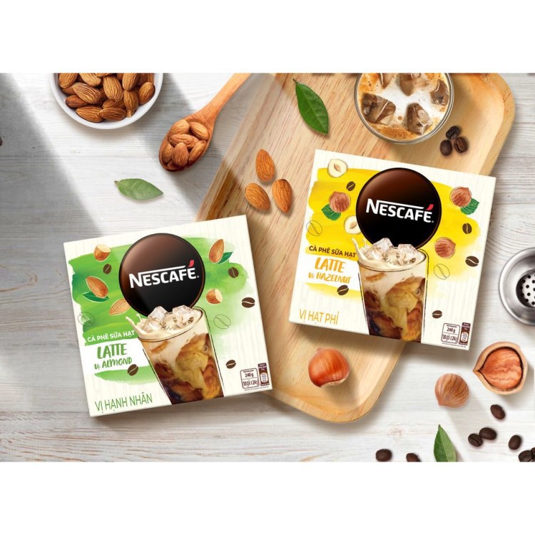 [SIÊU SALE] Cà Phê Hòa Tan Nescafé Latte Sữa Hạt có 2 vị Hạnh nhân và Hạt phỉ hộp 10 gói x 24g | BigBuy360 - bigbuy360.vn