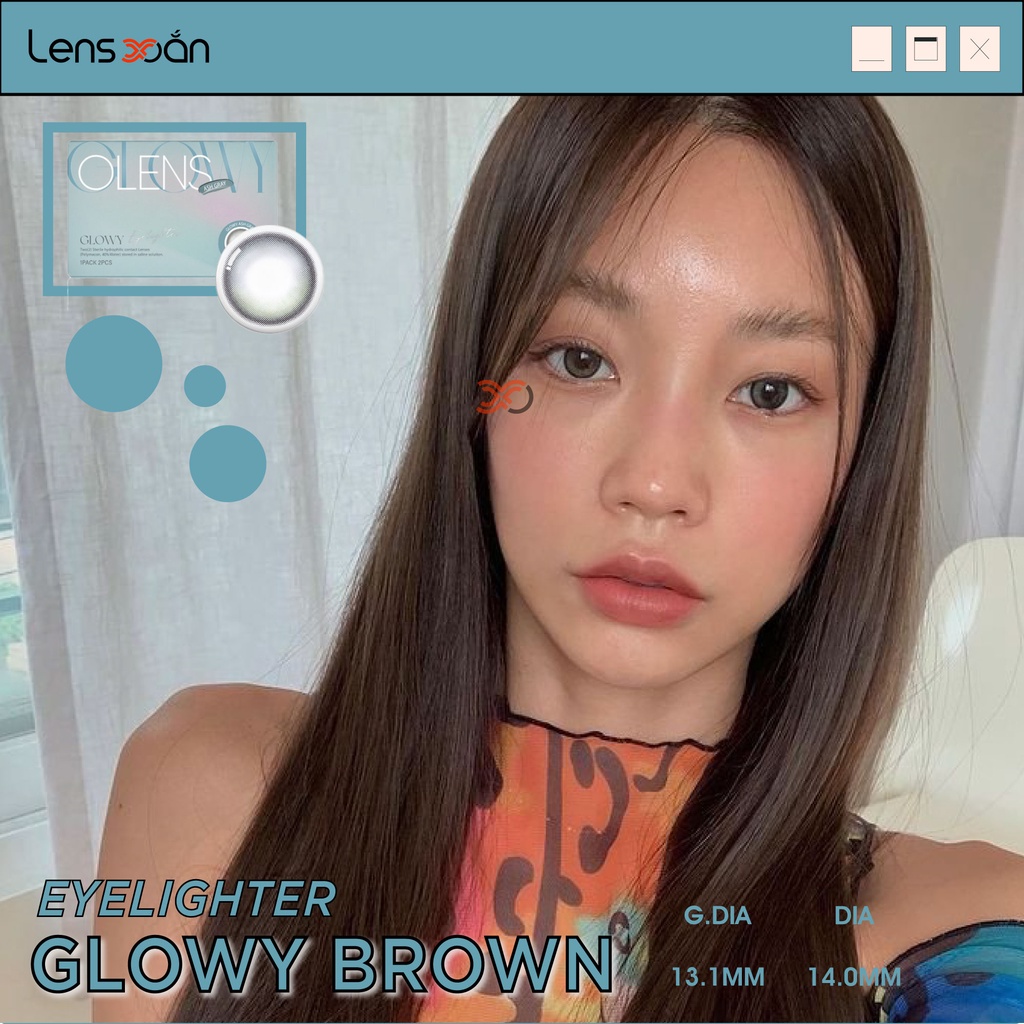 KÍNH ÁP TRÒNG EYELIGHTER GLOWY ASH GRAY của OLENS: LENS XÁM PHỦ BÓNG MIX 3 DẢI MÀU SÁNG NHẸ| LENS XOẮN