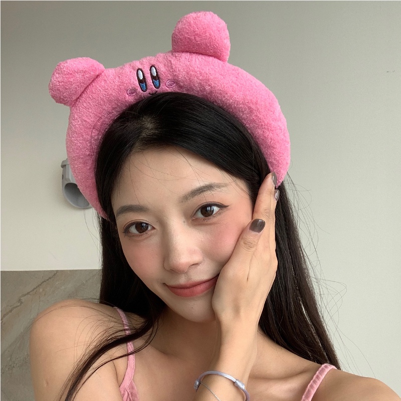 Băng Đô Cài Tóc Vải Nhung Hình Tai Gấu Dễ Thương