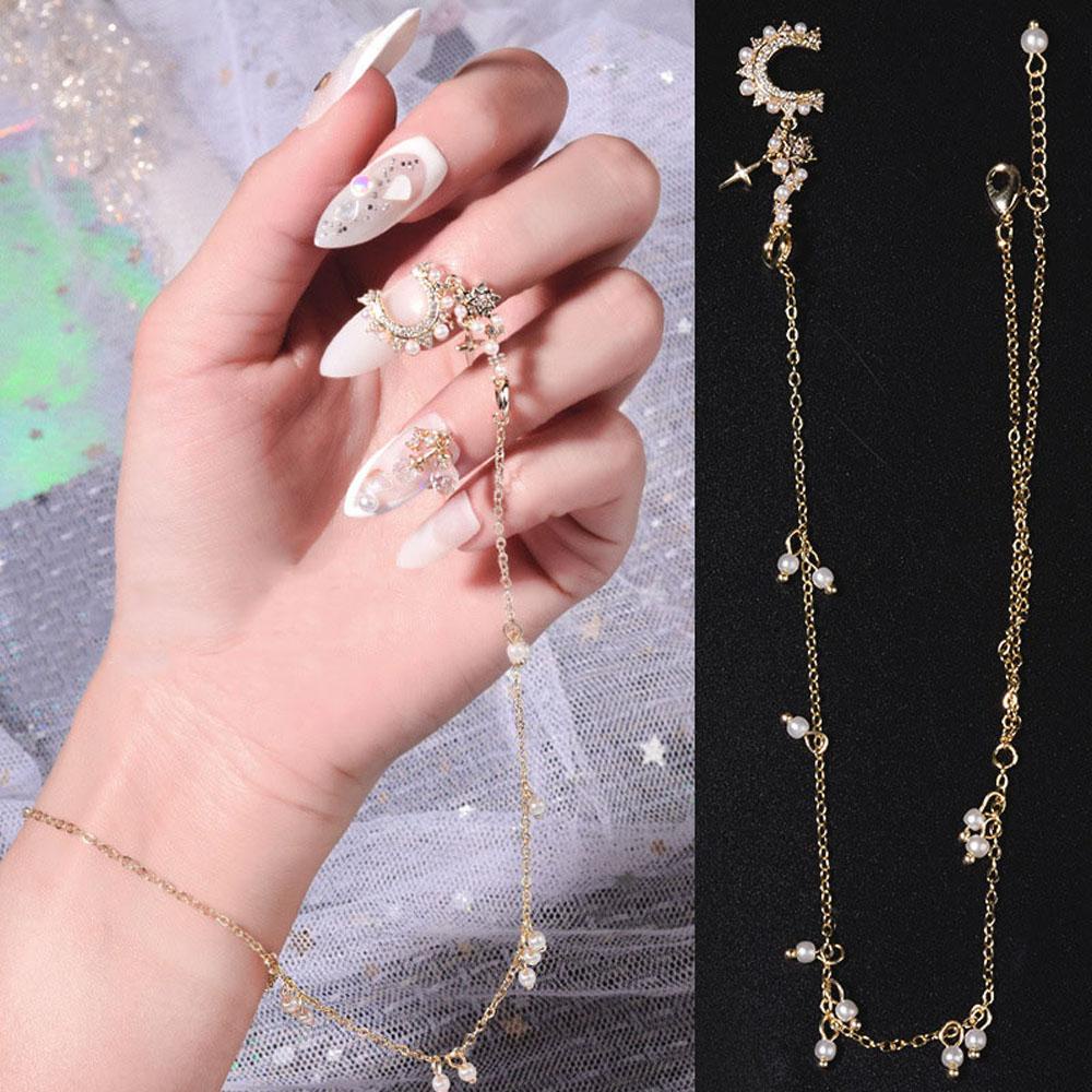 Vòng Tay Chuỗi Hạt Đính Mặt Trăng Thời Trang Cho Nữ