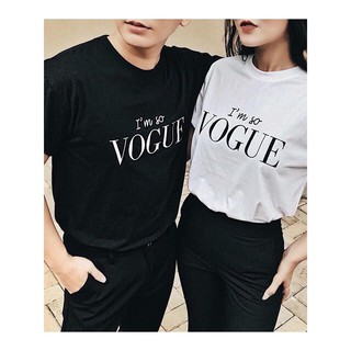 Áo thun in chữ VOGUEE [FREESHIP] Áo đôi, áo cotton chất đẹp mát, áo unisex, áo phông trắng đen đẹp