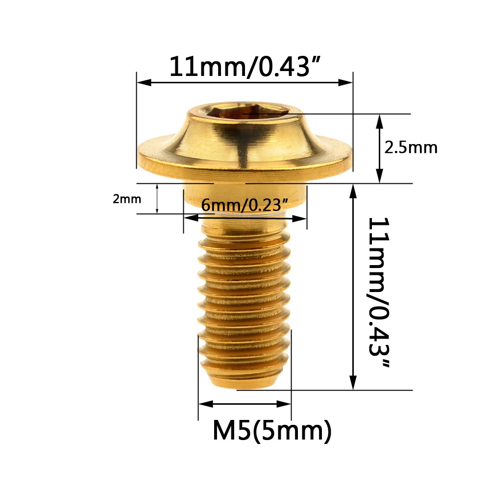 Bộ ốc vít WANYIFA M5 bằng titan chuyên nghiệp cho đệm phanh xe đạp địa hình C GR5