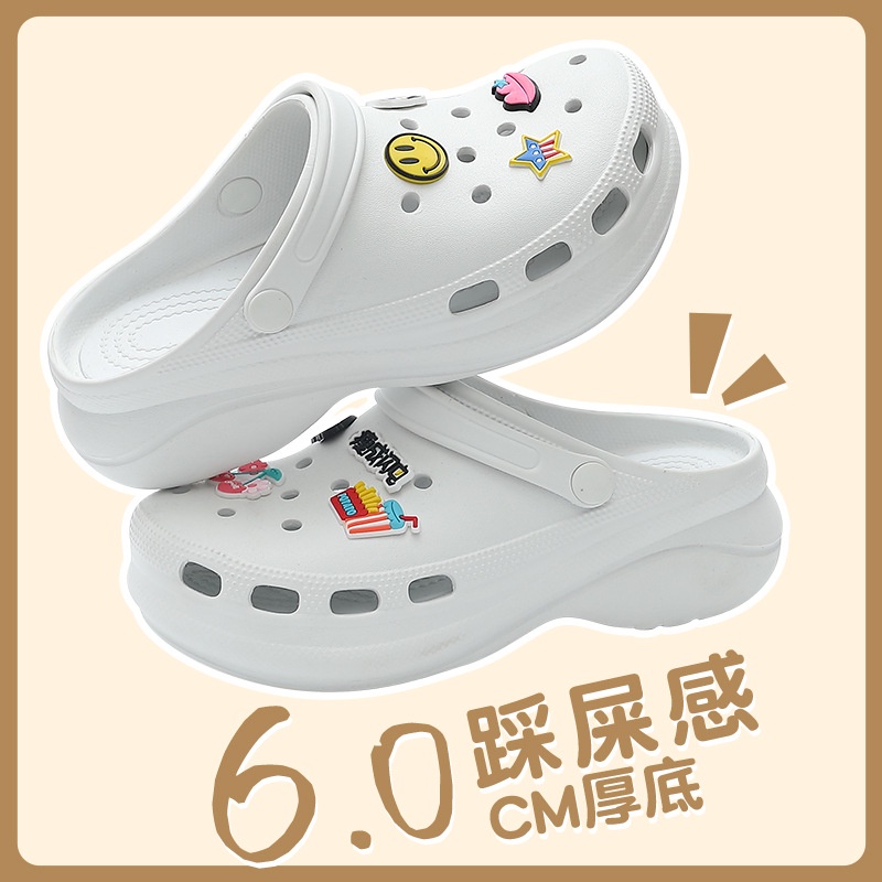 Dép bánh mì cross nữ đế cao SUNNY kèm Sticker cao 6 CM, dép sục nữ hot trend 2022