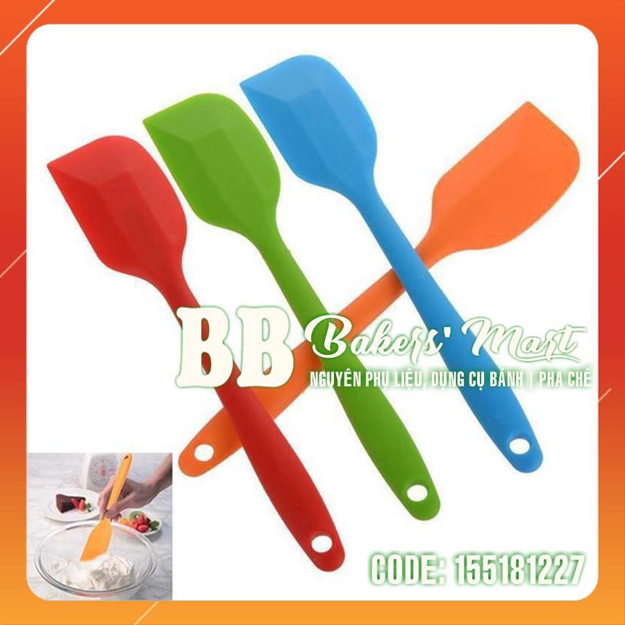 1 MÀU LỚN 28cm - CÂY PHỚI VÉT Spatula dẹt trộn bột silicone đúc liền 1 MÀU (GIAO MÀU SẮC NGẪU NHIÊN)