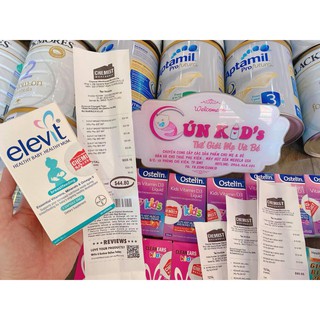 Vitamin Elevit bú (elevit breastfeeding) hàng chemist có bill & tem